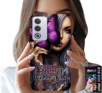 ETUI DO OPPO A80 5G - ANTI SOCIAL BUTTERFLY RÓŻOWY MOTYL + FOLIA