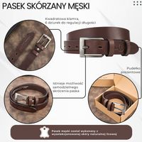 pasek męski skórzany premium z klasyczną klamrą