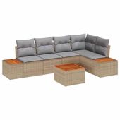 Zestaw Sof na Ogród 6 pcs beżowo-jasnoszary 264 x 154 x 85 cm