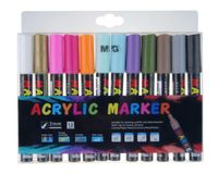 markery akrylowe 1-2mm zestaw 12 szt m&g