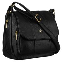 czarna torebka damska na ramię ze skóry ekologicznej - rovicky