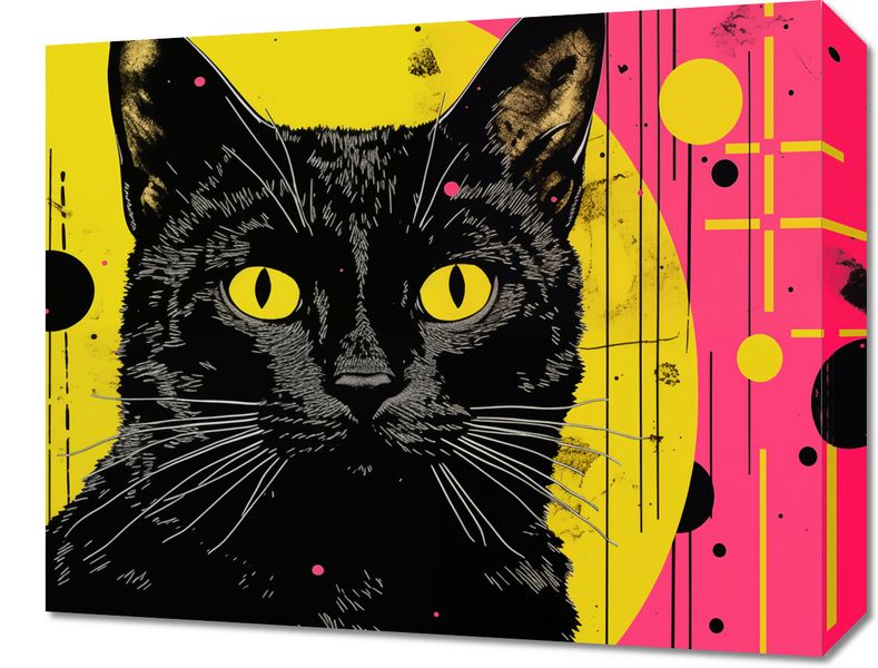 Obraz 50x40cm Neonowy Kocur zdjęcie 1