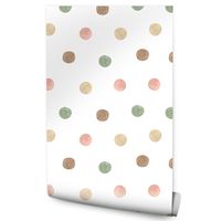 Tapeta Ścienna Do Pokoju Dziecka KROPECZKI Groszki Akwarele Styl Boho