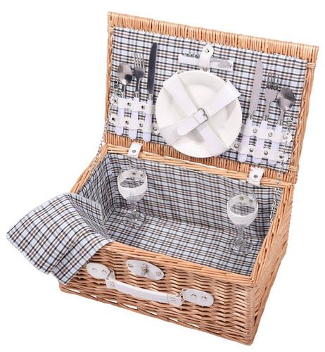 Wiklinowy koszyk piknikowy KINGS PARK, brązowy na Arena.pl