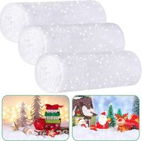 Śnieżny Dywan na Boże Narodzenie sztuczny śnieg – 3 Rolki z Brokatem 38x150