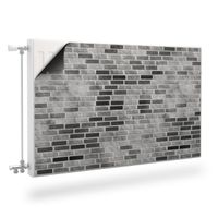 MAGNETYCZNA Maskownica Na Grzejnik Szara CEGŁA Mur Efekt 3D 100cm x 60cm