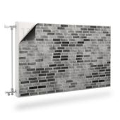MAGNETYCZNA Maskownica Na Grzejnik Szara CEGŁA Mur Efekt 3D 80cm x 60cm