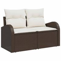 Sofa Ogrodowa z poduszką Brązowy 124 x 62 x 69 cm polirattan