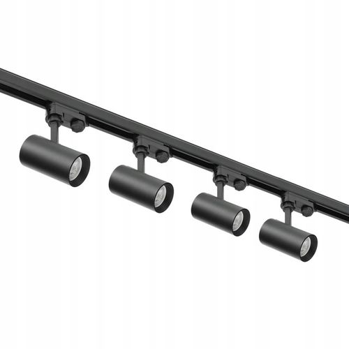 Zestaw szynowy 3 fazowy szyna 2m, 4x oprawa SPECTRUM CZARNY komplet na Arena.pl
