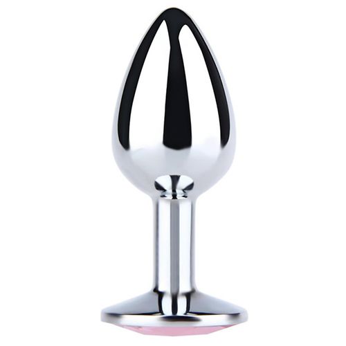 silver small butt plug with pink diamond na Arena.pl