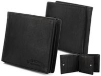 Czarny skórzany portfel męski lekki pojemny Bag Street T41