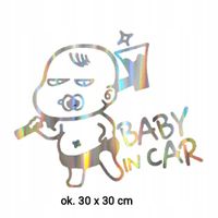 Wlepka Baby w samochodzie Bobas Rządzi Smoczek 30 CM XL Informacja do Auta