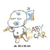 Wlepka Baby w samochodzie Bobas Rządzi Smoczek 30 CM XL Informacja do Auta