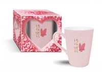 kubek skos różowy 370ml Love agrafka