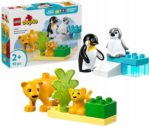 10442 - lego duplo - rodziny dzikich zwierząt: pingwiny i lwy na Arena.pl