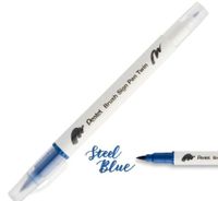 DWUSTRONNY PISAK PĘDZELKOWY DO KALIGRAFII STEEL BLUE PENTEL