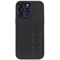 audi synthetic leather iphone 14 pro max 6.7 czarny/black hardcase
