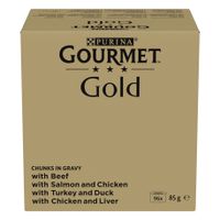 Purina Gourmet mokra karma dla kotów kawałki w sosie 85 g x 96 sztuk