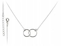 NASZYJNIK REGULOWANY SREBRNY DWA KÓŁKA KARMA fn245