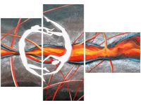 100CM 80 OBRAZ 3 ELEM TANIEC PŁOMIENIACH ŚCIENNY