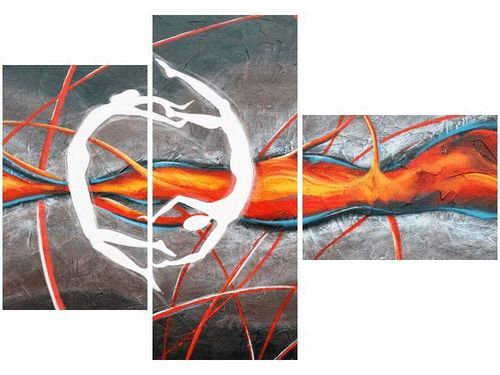 100CM 80 OBRAZ 3 ELEM TANIEC PŁOMIENIACH ŚCIENNY na Arena.pl