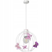 LAMPA WISZĄCA DZIĘCIĘCA METALOWA KULA MOTYLKI E27