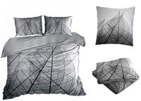 Pościel satyna bawełniana 160x200 PRZEZROCZYSTY LIŚĆ z prześcieradłem