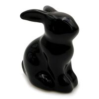 Królik wielkanocny czarny figurka do stroika dekoracja świąteczna