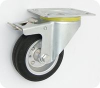 koło metal-guma 100mm obudowa skrętna+hamulec 15h - kl100 skr ha