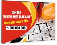 TABLICZKA REKLAMOWA szyld z dibondu 40x30 cm usługi elektro instalacyjne