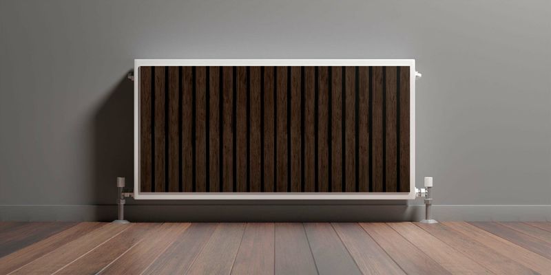 Mata MAGNETYCZNA Kaloryfera Lamele Deski 3D Imitacja Drewna 90cm x 60cm zdjęcie 3