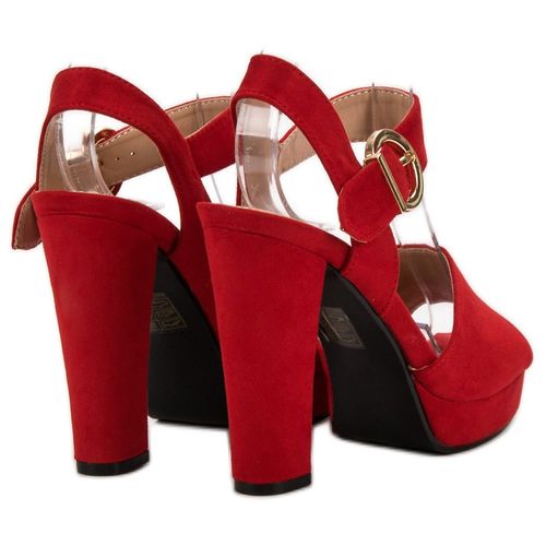 Czerwone Sandałki Na Platformie r.36 na Arena.pl