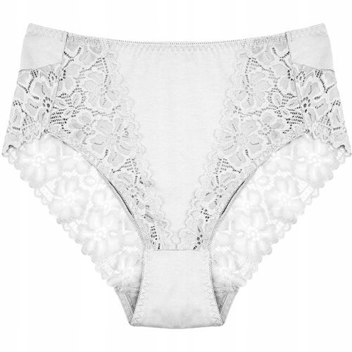 Majtki Damskie Bawełniane Koronkowe Wysoki Stan Wygodne Kobiece 4-PAK XXL na Arena.pl