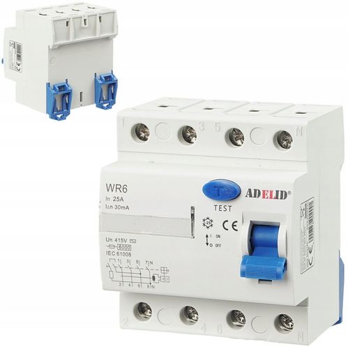 WYŁĄCZNIK RÓŻNICOWO-PRĄDOWY RÓŻNICÓWKA 25A 30mA 3F na Arena.pl