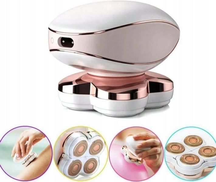 DEPILATOR DO CIAŁA GOLARKA DAMSKA MASZYNKA 4 GŁOWICE ZASILANIE USB LED zdjęcie 2