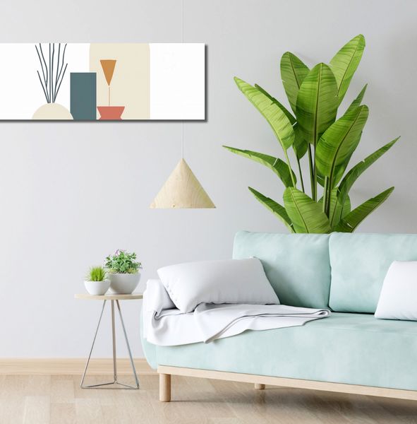 Obraz 100x30cm Kremowe Wazony zdjęcie 2