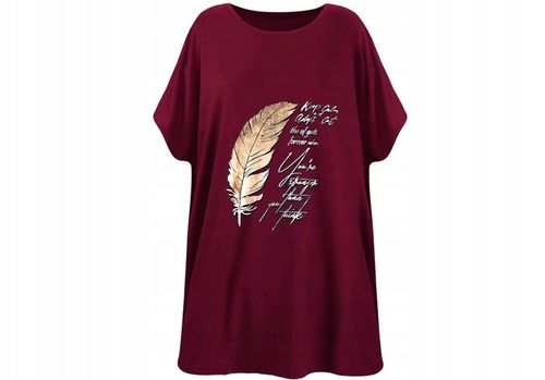 Luźna, swobodna bluzka z nadrukiem 48/50 4XL/5XL na Arena.pl