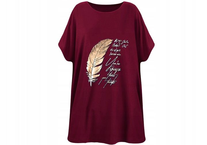 Luźna, swobodna bluzka z nadrukiem 48/50 4XL/5XL zdjęcie 2