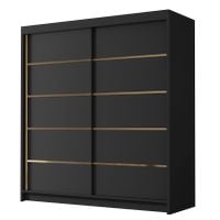 Szafa przesuwna BALI IV 180-pojemna garderoba-CZARNY