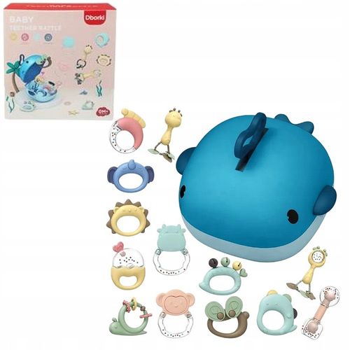 Zestaw Grzechotek Dla Niemowląt Gryzaki Walizka Wieloryb Kuferek Ząbkowanie na Arena.pl