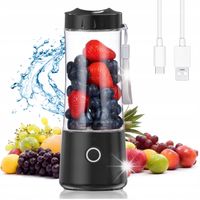 Blender przenośny bezprzewodowy turystyczny kubek 450ml 150W czarny