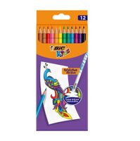 KREDKI WYMZAYWALNE Z GUMKĄ 12 KOL BIC