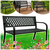 Ławka Ogrodowa Metalowa Parkowa Cmentarna z Oparciem Mocna Parkowa Stabilna