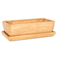 Kaktusiarka Ceramiczna 27cm doniczka jasny brąz eco