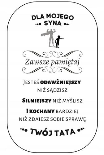 Srebrny Nieśmiertelnik Grawer Prezent dla Syna od Taty Naszyjnik Męski BOX na Arena.pl