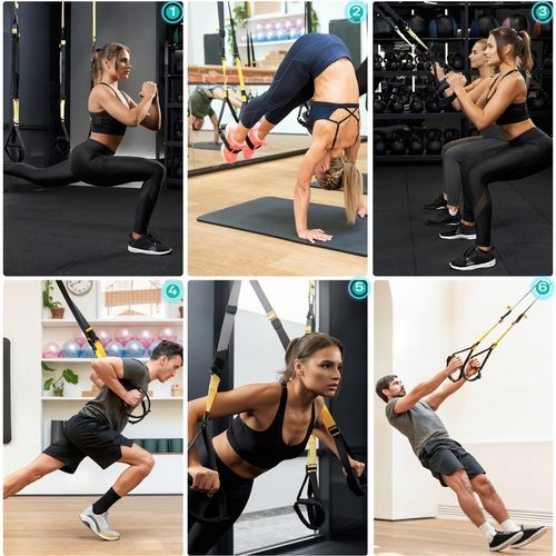 TAŚMY DO ĆWICZEŃ TRX CROSSFIT PASY TRENINGOWE Z AKCESORIAMI WYSOKA JAKOŚĆ na Arena.pl