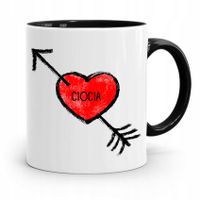 Kubek Czarny Prezent Dla Cioci Ciocia Serduszko Z Nadrukiem Ze Zdjęciem