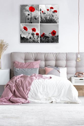 Obraz na płótnie - Canvas, Czerwone maki 90x90 na Arena.pl