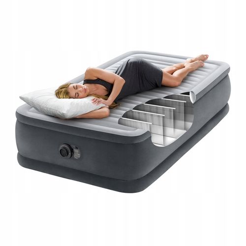 Materac jednoosobowy Intex 191 x 99 x 46 cm szary 64412 FIBER-TECH na Arena.pl