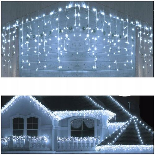 SOPLE 1000 LED kurtyna świetlna BIAŁE ZIMNE 40m GIRLANDA zewnętrzna FLASH na Arena.pl